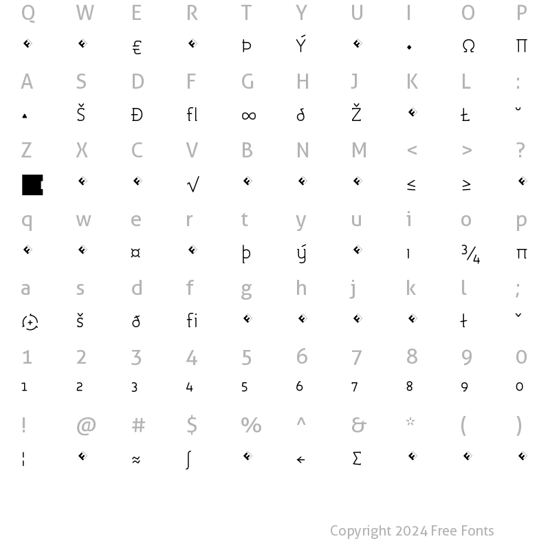 Character Map of Roice-LightExpert Regular