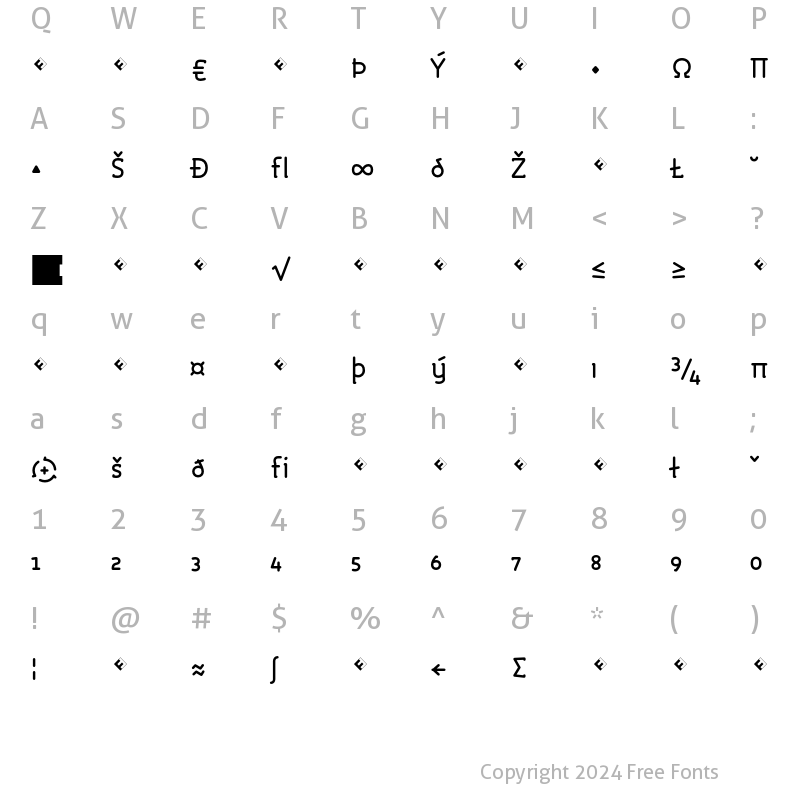 Character Map of Roice-MediumExpert Regular