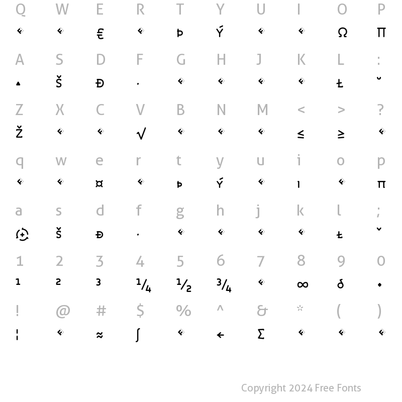 Character Map of Roice-MediumSCExpert Regular