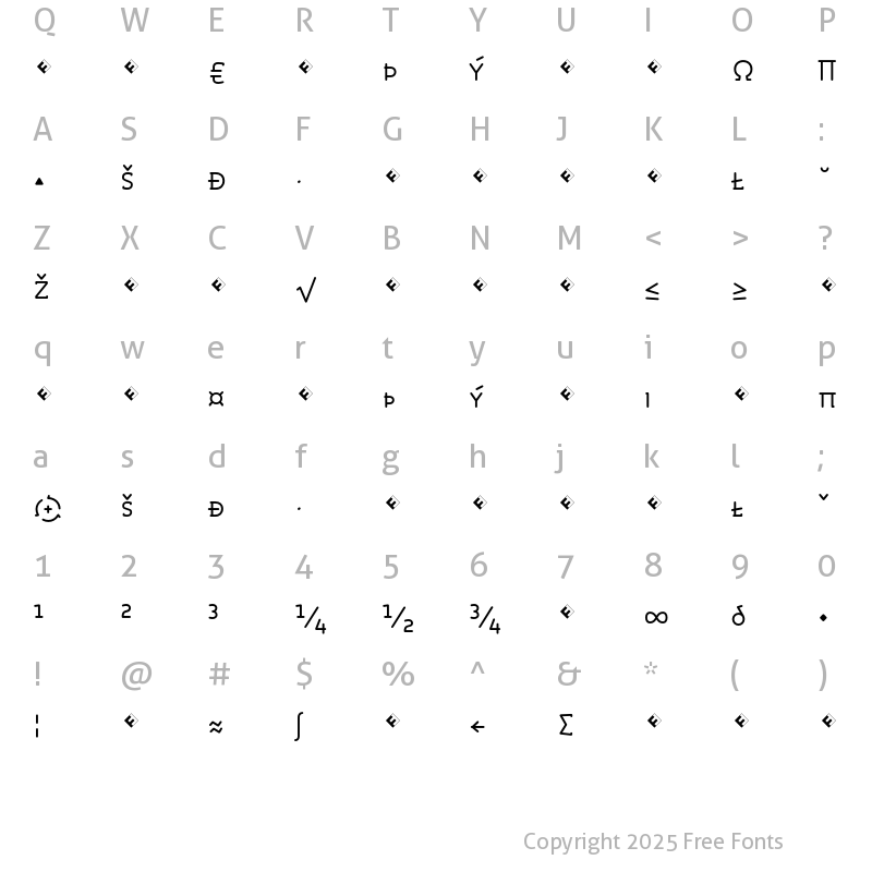 Character Map of Roice-RegularSCExpert Regular