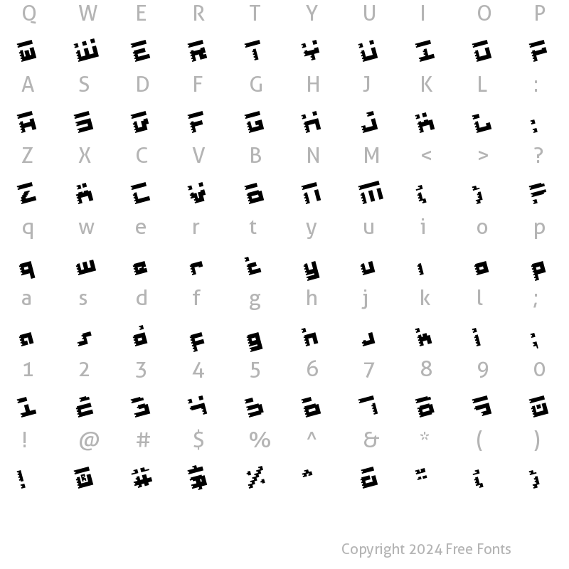 Character Map of Roid Rage Rotate Rotate