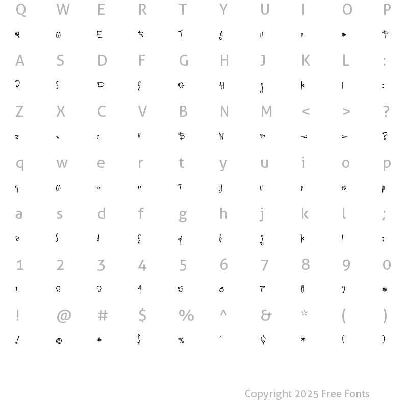 Character Map of RojoFrijoles Regular