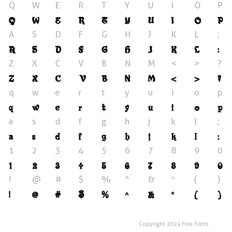 Character Map of Roland Contour Regular