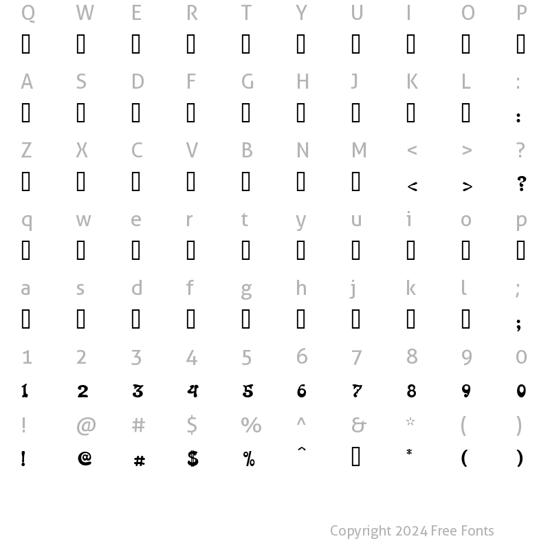 Character Map of Roland-Decor Regular