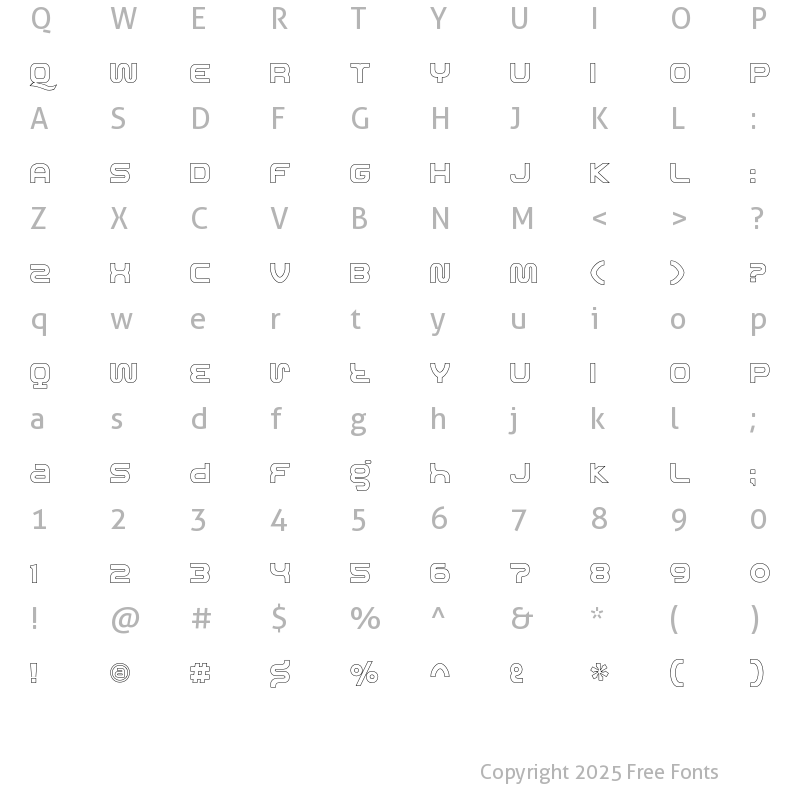 Character Map of Roland TR606 Regular