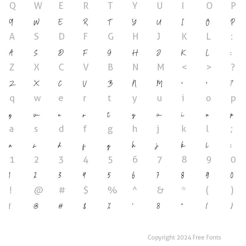 Character Map of Rolanda Story Regular