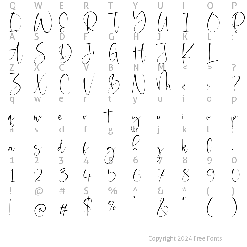 Character Map of Rolasand Regular