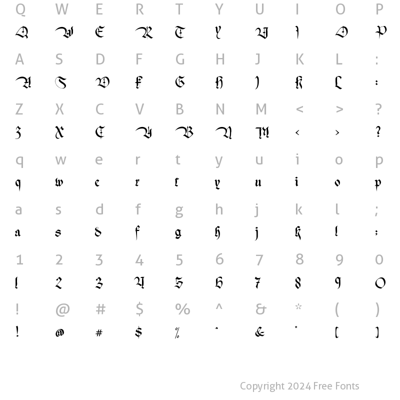 Character Map of Rolashto Regular