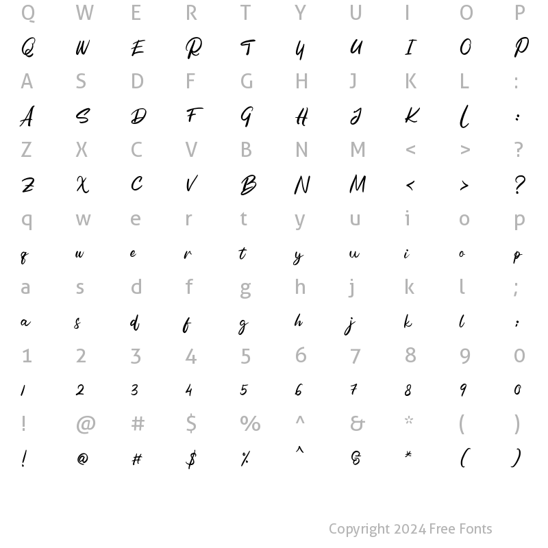 Character Map of Rolest Regular