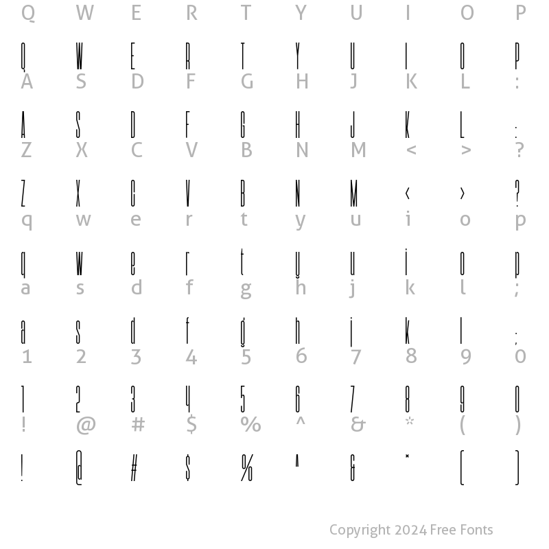 Character Map of Rolf Thin