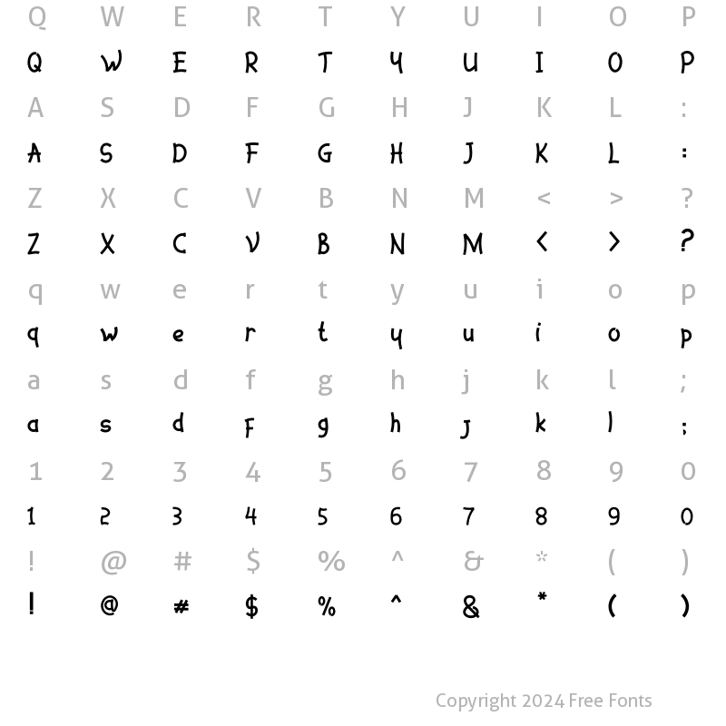 Character Map of Rollenzo Regular