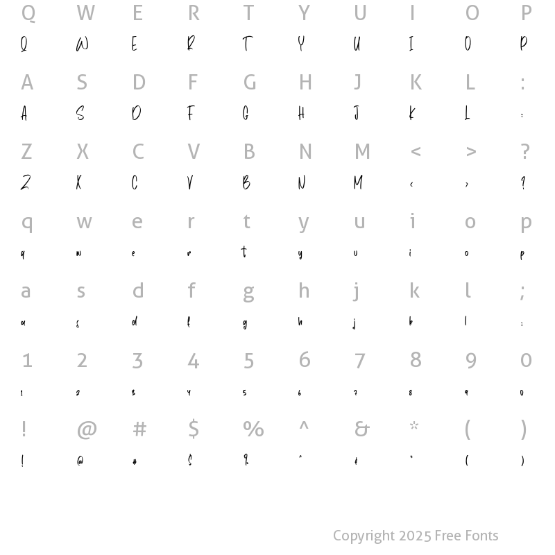 Character Map of Rollercoaster Alternate