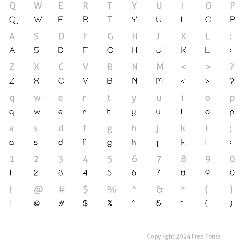 Character Map of Rollestix Regular