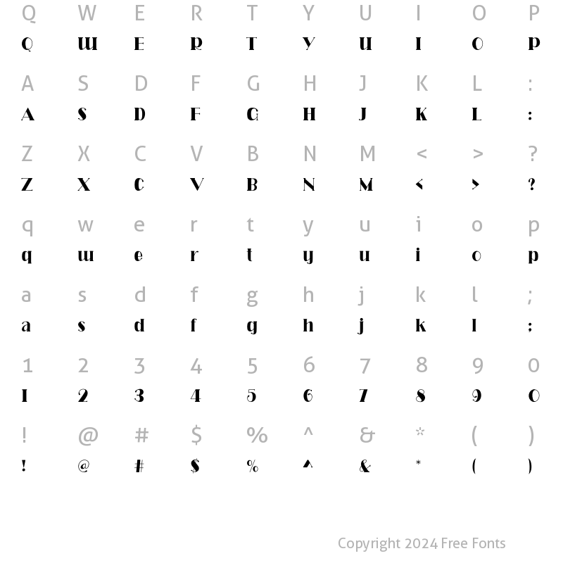 Character Map of ROLLINA Regular