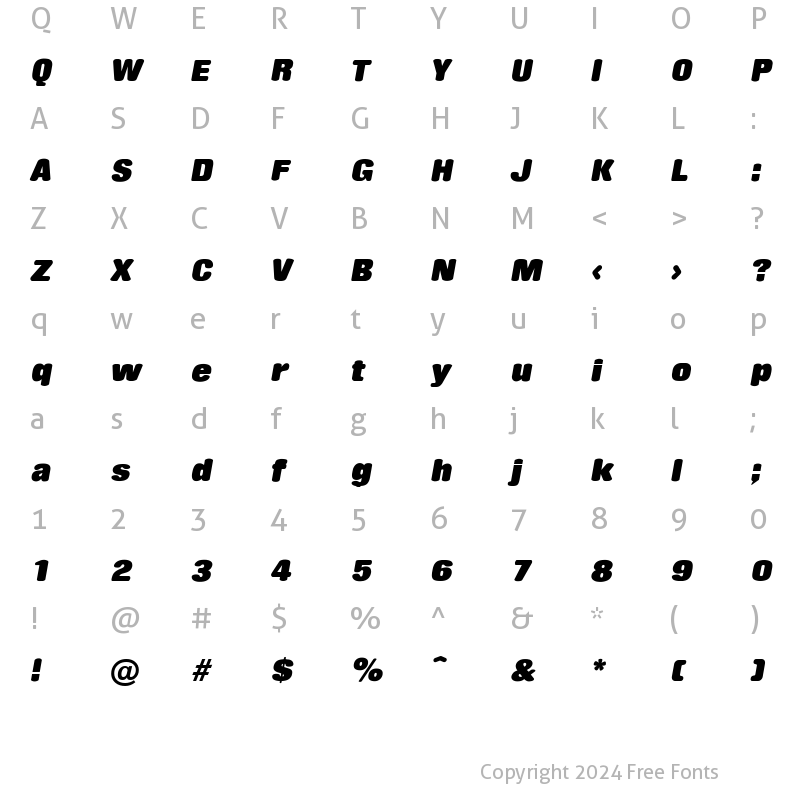 Character Map of RollingStone Italic