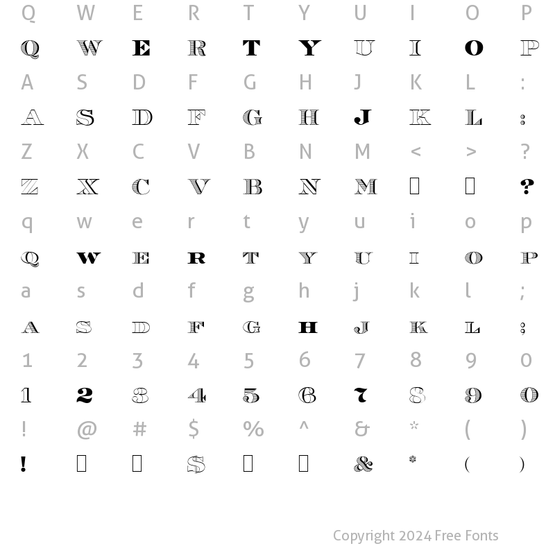 Character Map of Roman38-Sample Normal