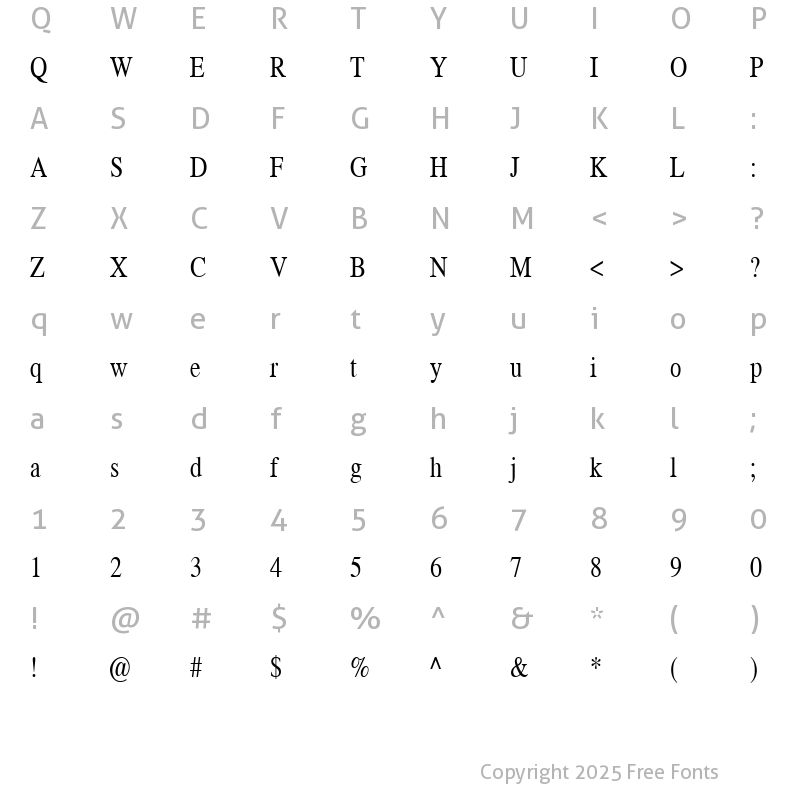 Character Map of Romand Cnd Becker Normal