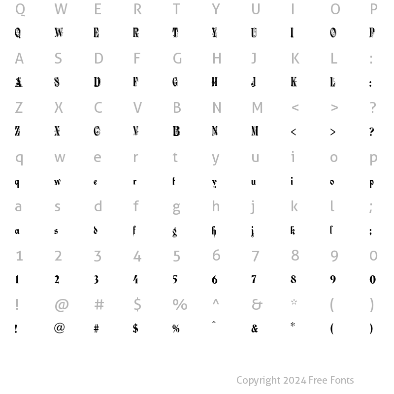 Character Map of Romanesque Regular