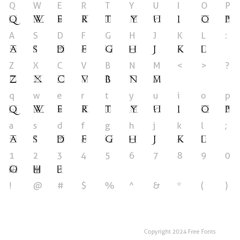 Character Map of RomanGridCaps Regular