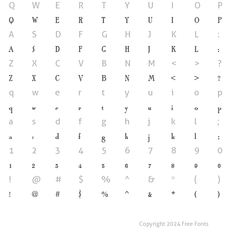 Character Map of RomanShaAltD Regular