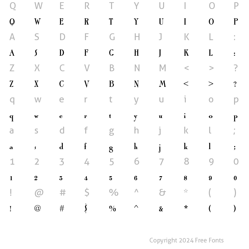 Character Map of RomanSolAltT Regular