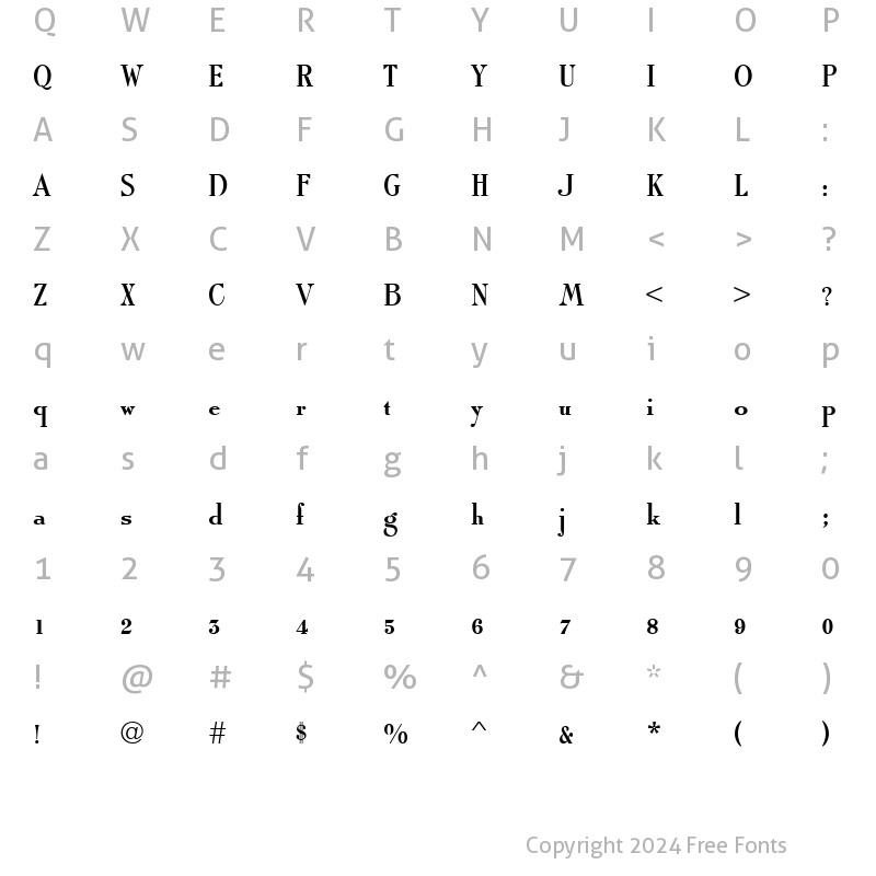 Character Map of RomanSolT Regular