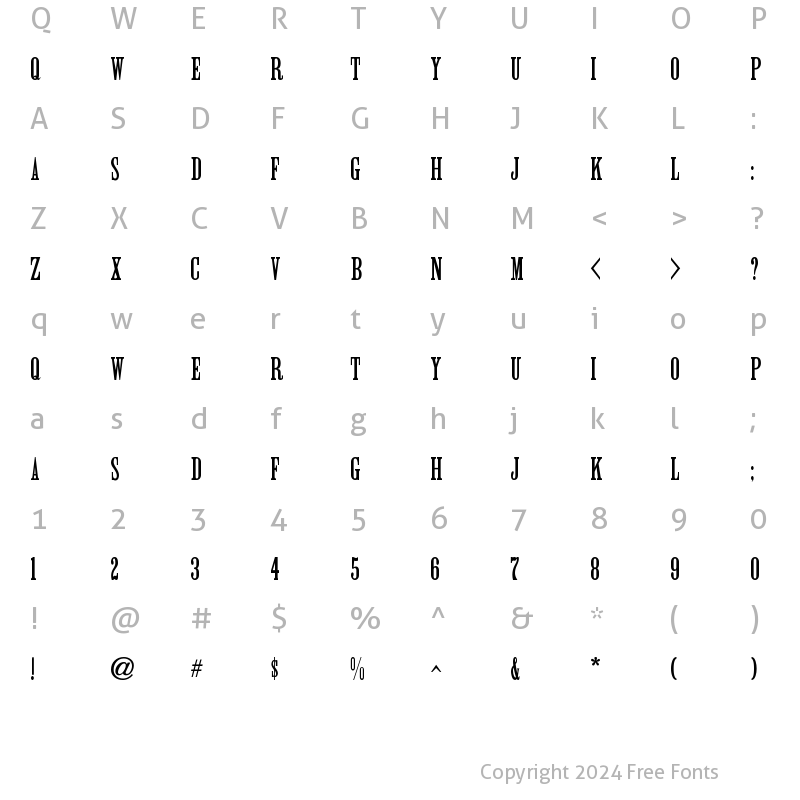 Character Map of RomanWoodTypeJNL ?