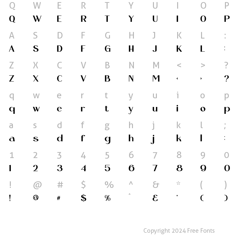 Character Map of Romely Semi Bold