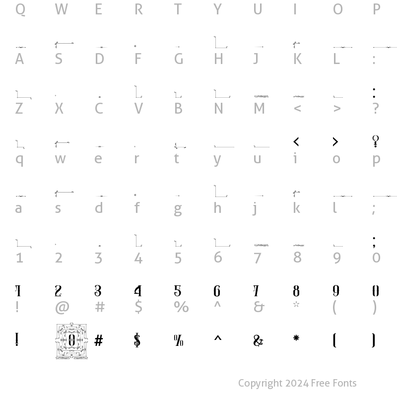 Character Map of ROMES PALACE 0RNAMEN Regular