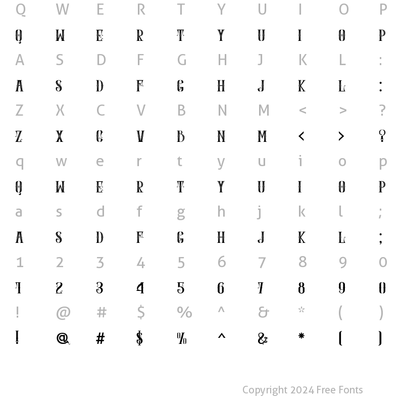 Character Map of ROMES PALACE2 Regular