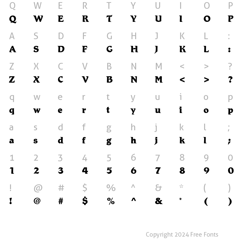 Character Map of Romic-ExtraBold Extra Bold