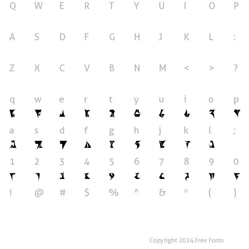 Character Map of Romiromu Regular