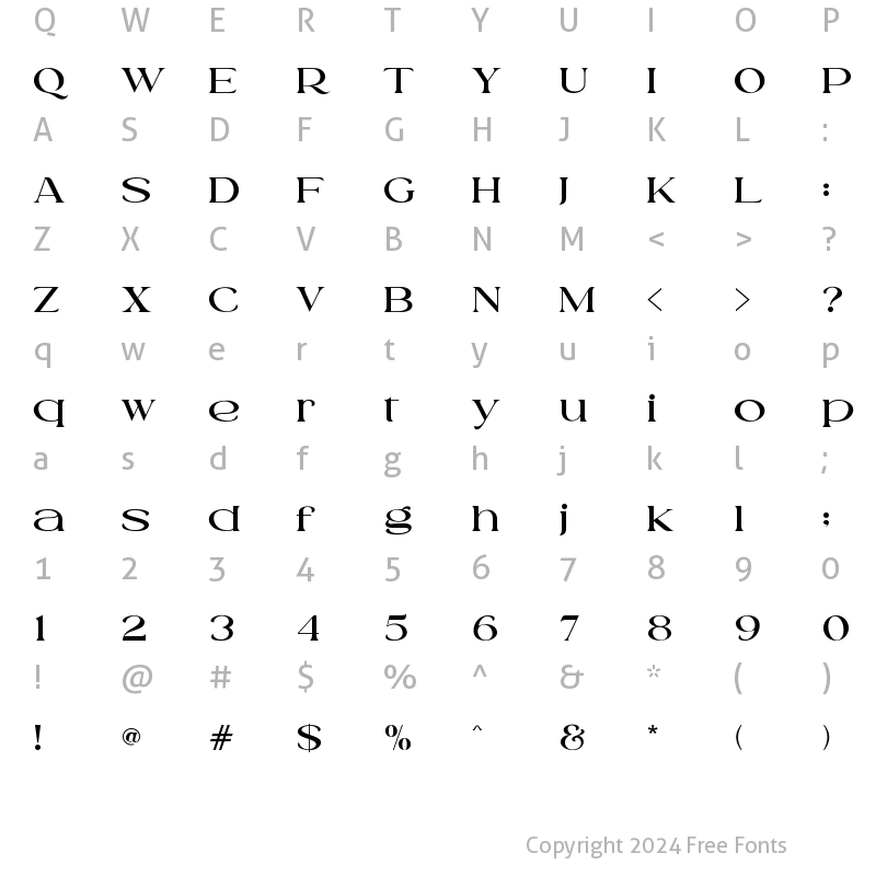 Character Map of Romla Regular