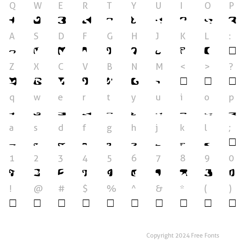 Character Map of Romulan Regular