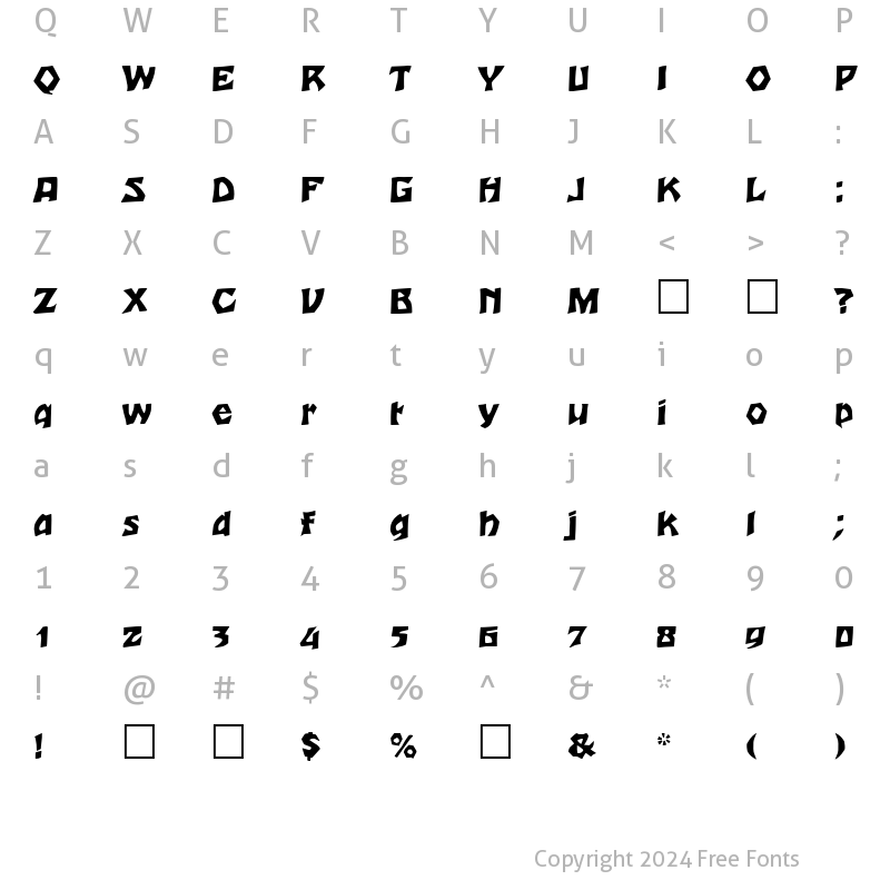 Character Map of RomulanEagle Regular