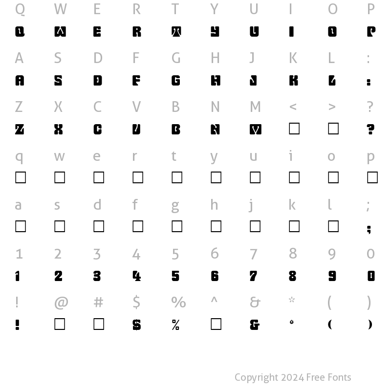 Character Map of RomulanFake Regular