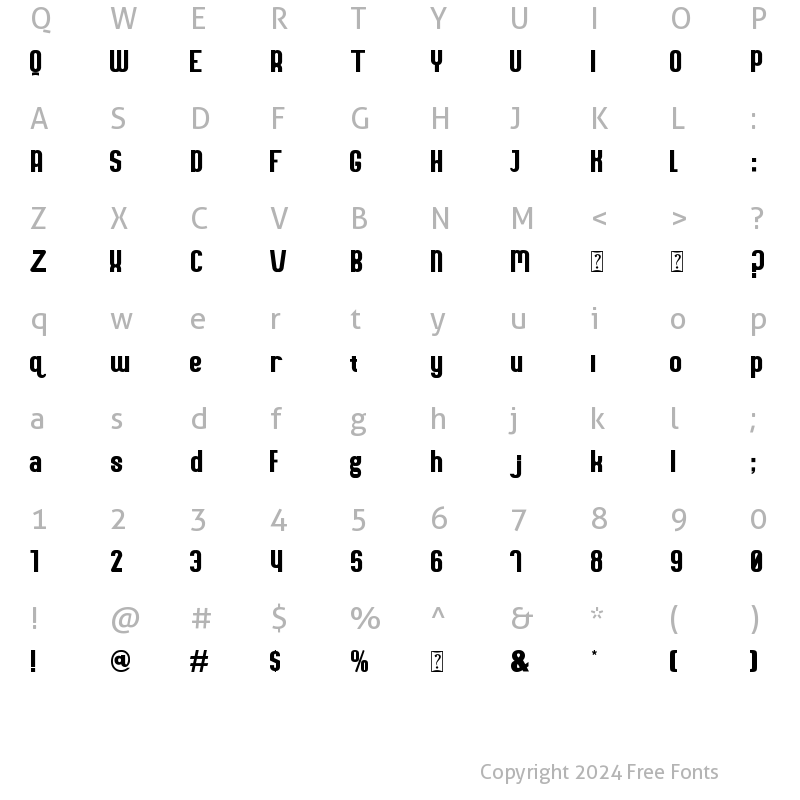 Character Map of Romusha Regular