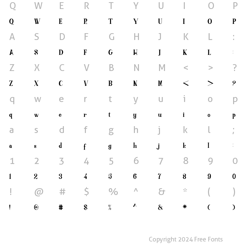 Character Map of Ronald Bold