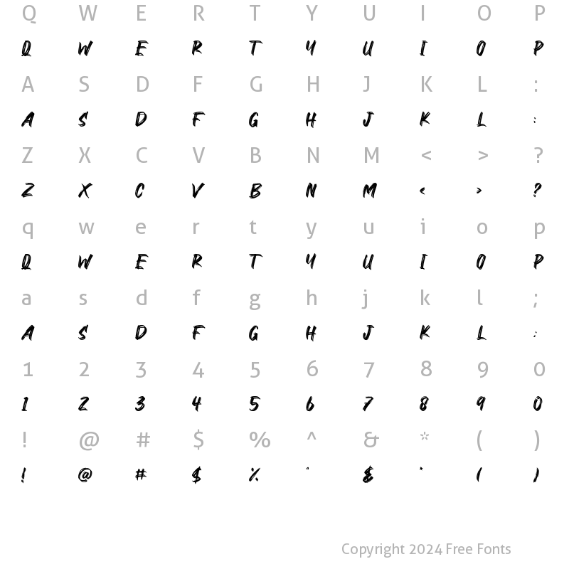 Character Map of Ronald Charis Regular