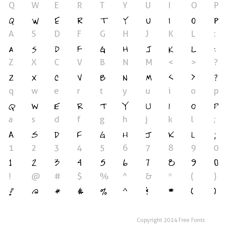 Character Map of RonaldsHand Regular