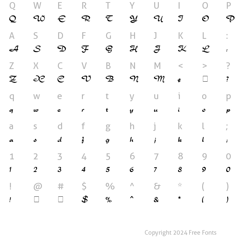 Character Map of Rondo MN Regular