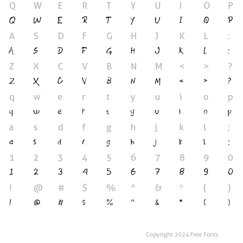 Character Map of ROODY LAST Regular