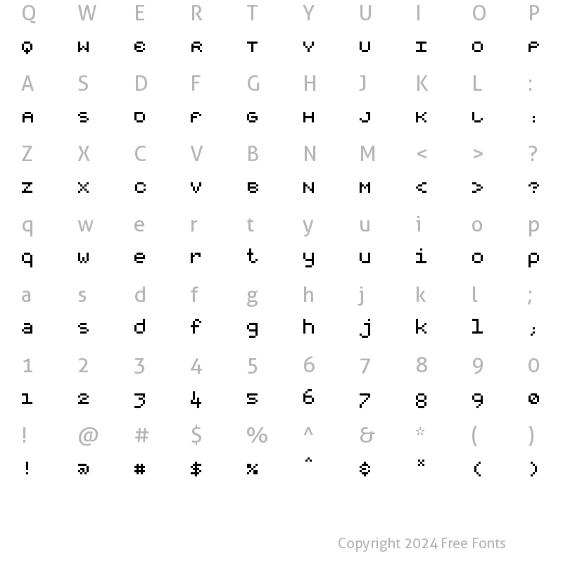 Character Map of RootSquare Medium