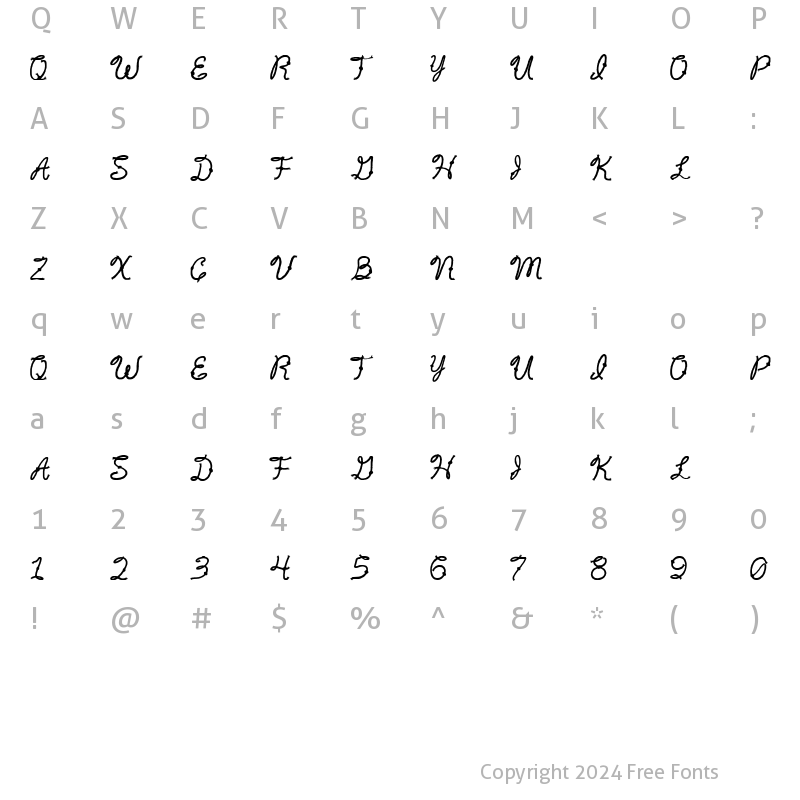 Character Map of Rope5 Regular