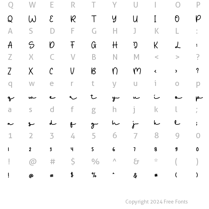 Character Map of Rosabel Regular