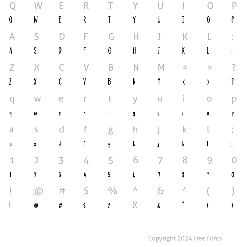 Character Map of Rosalind Regular