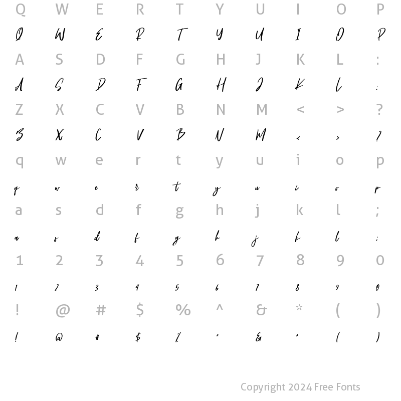 Character Map of Rosalint Regular