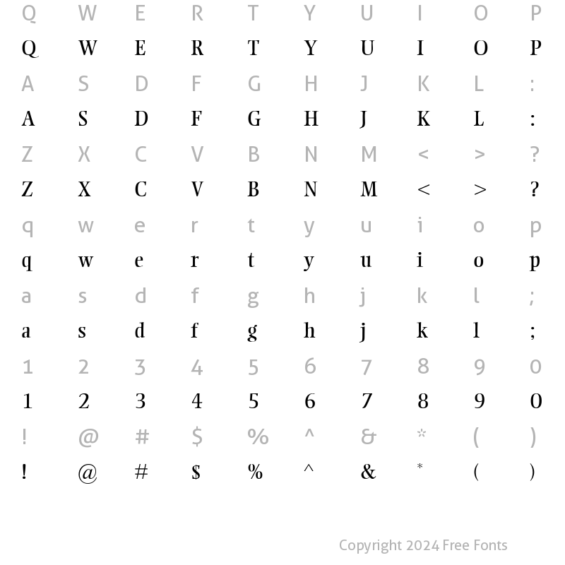 Character Map of RosarioSSK Regular