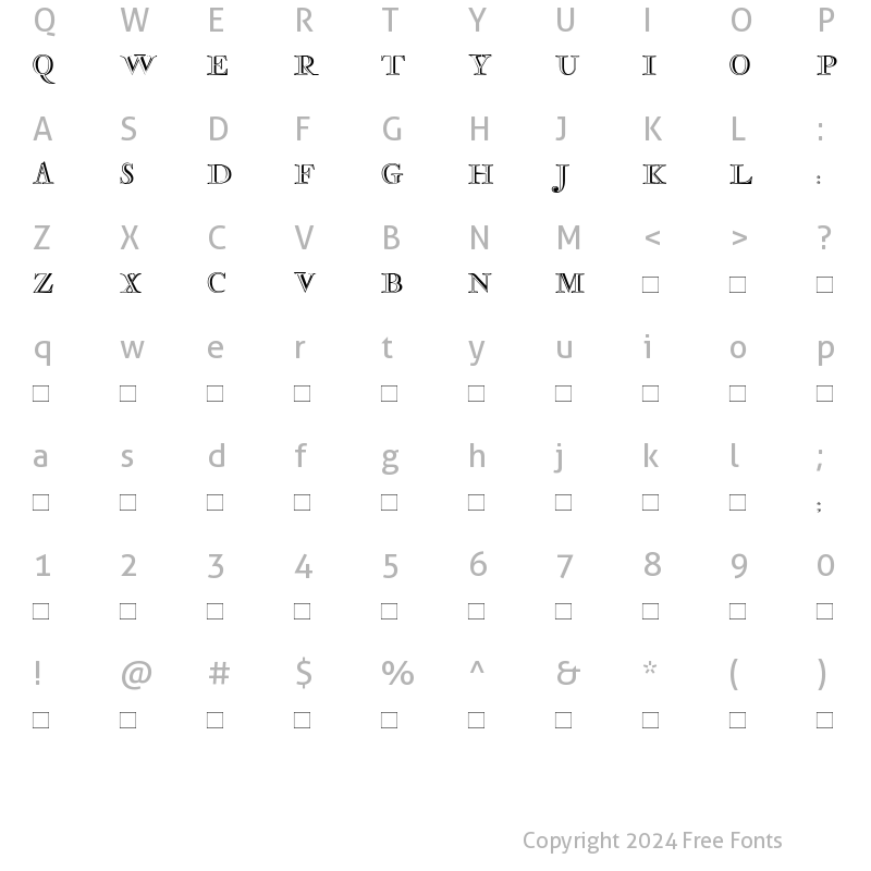 Character Map of Rosart Regular