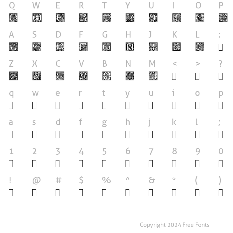 Character Map of Rose Normal